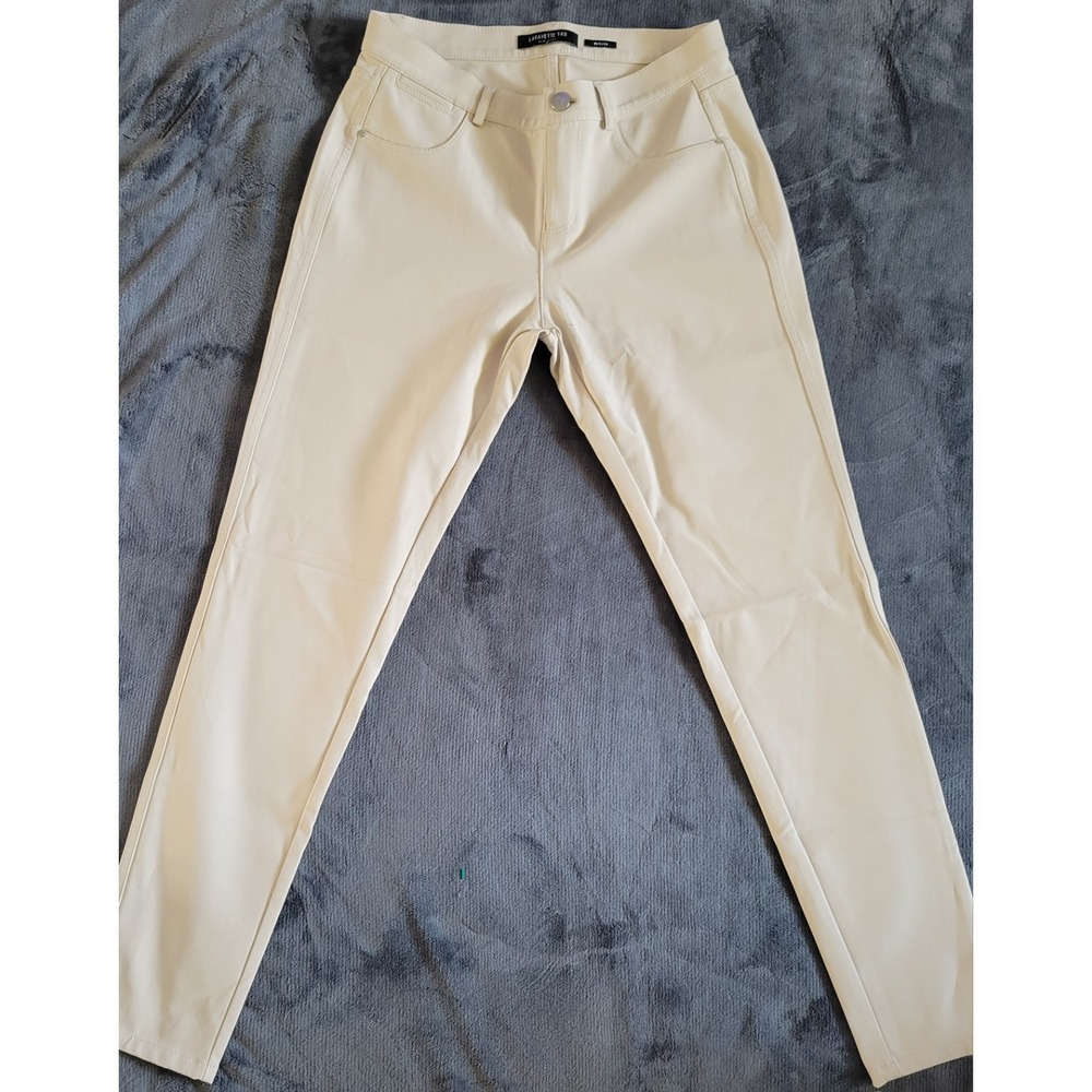 Lafayette 148 Women Beige Acclaimed Stretch Mercer Pants Size 6 28x29‎ Straight